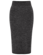LOUNGE Knit Midi Skirt, Grey (CHARCOAL), large