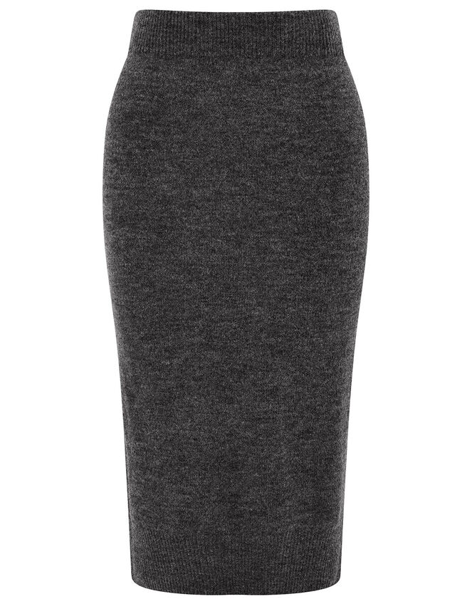 LOUNGE Knit Midi Skirt, Grey (CHARCOAL), large