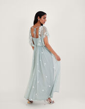 Sophie Embroidered Shorter Length Maxi Dress, Green (SAGE), large