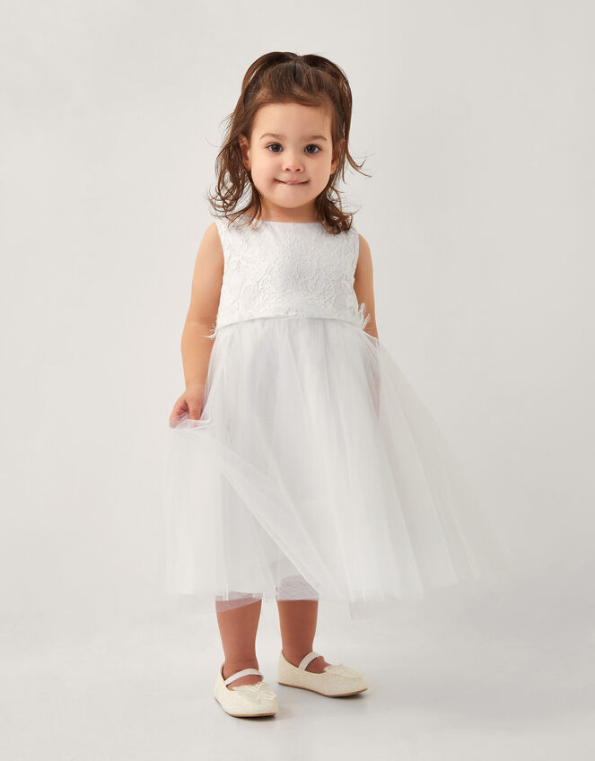 Baby Alianthe Bow Dress, Ivory (IVORY), large