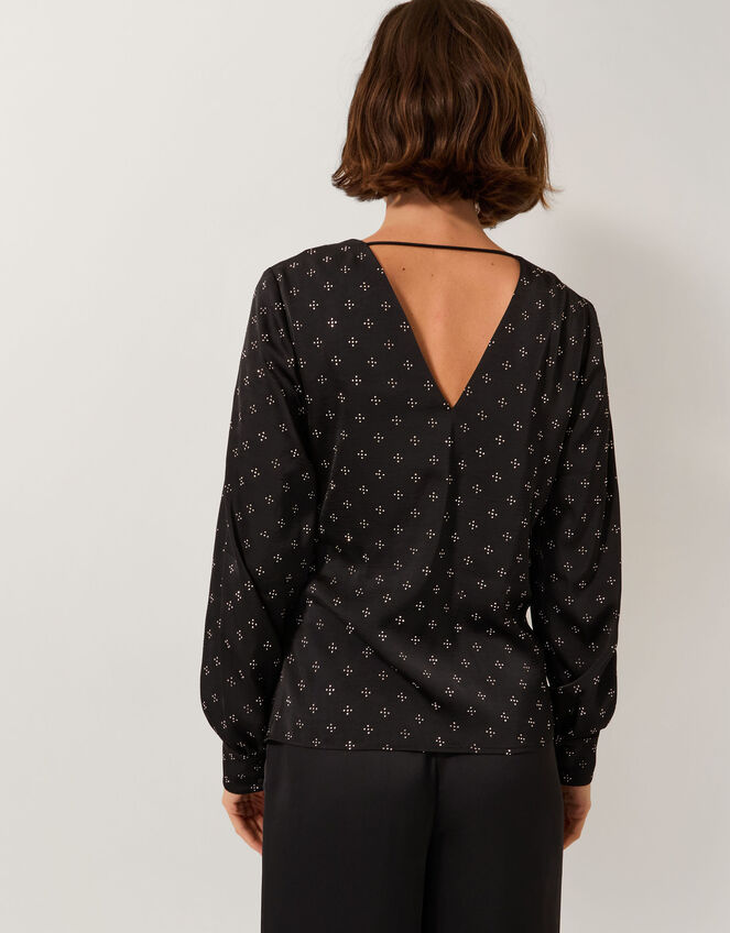Margo Hotfix Long Sleeve Blouse, Black (BLACK), large
