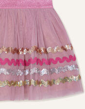 Disco Sequin Wave Skirt, Pink (PINK), large