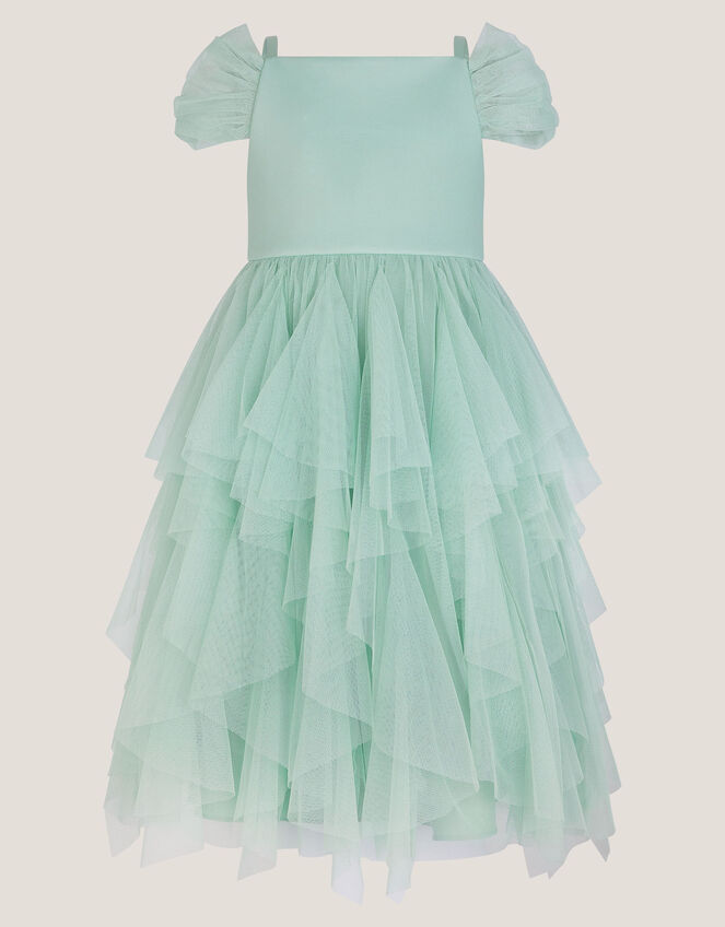 Scarlet Off-The-Shoulder Tulle Dress, Green (SAGE), large