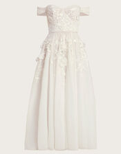 Luciane Off-Shoulder Wedding Dress, Ivory (IVORY), large