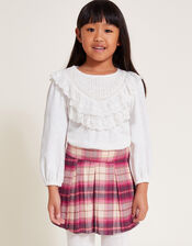 Pleated Tartan Skort, Pink (PINK), large