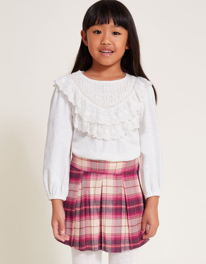 Pleated Tartan Skort, Pink (PINK), large