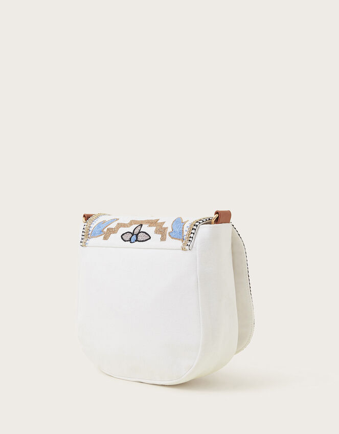 Metallic Embroidered Cross-Body Bag, , large