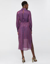 Phi Phi Animal Shimmer Midi Dress, Purple (PURPLE), large