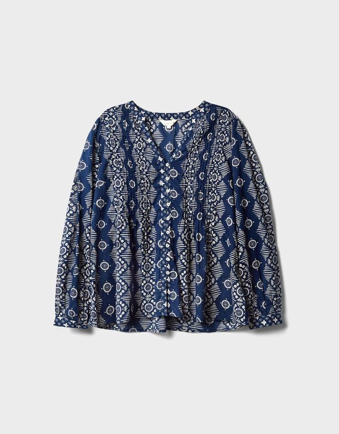 East Celine Print Blouse, Blue (NAVY), large