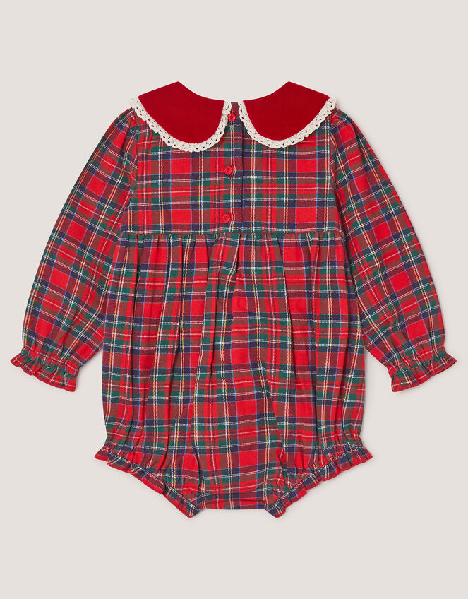 Baby Tartan Christmas Romper, Red (RED), large