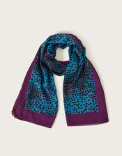 Animal Print Lightweight Scarf, Teal (TEAL), large