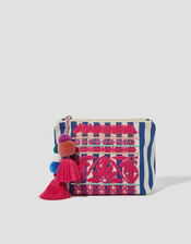 Dara Embroidered Stripe Make Up Bag, , large