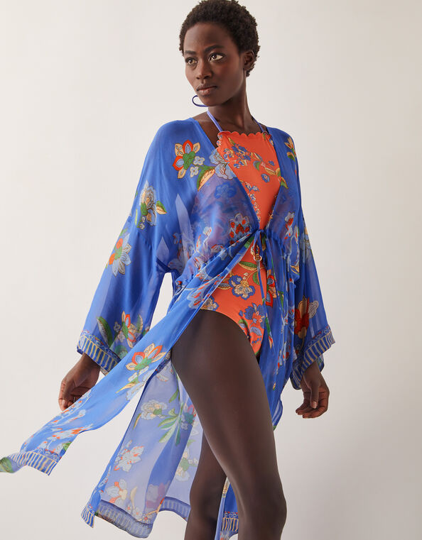 Women's Ethnic Print Kaftan Robe - Beach Cover Up, Maxi Dress, Bathing Suit Cover, One Size Fits S-3XL