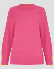 Oti Oversized Mock Neck Jumper, Pink (PINK), large