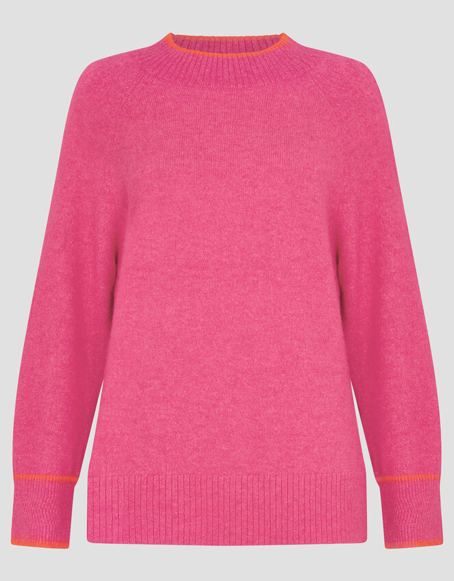 Oti Oversized Mock Neck Jumper, Pink (PINK), large