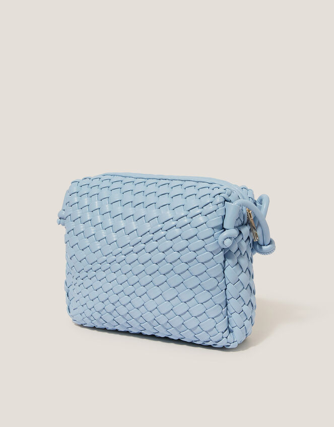 Piper Woven Cross Body Bag, Blue (BLUE), large