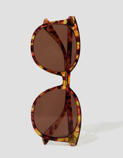 Oversized Tort Round Sunglasses, , large