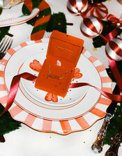 Anna + Nina Candy Cane Scallop Dinner Plate, , large