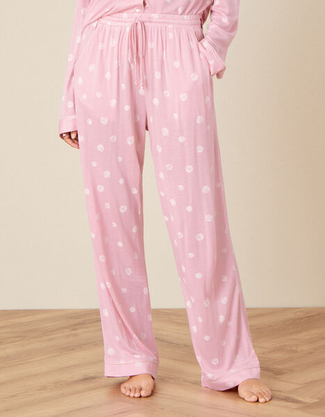 Spot Print Pyjama Trousers Pink, Pink (PINK), large