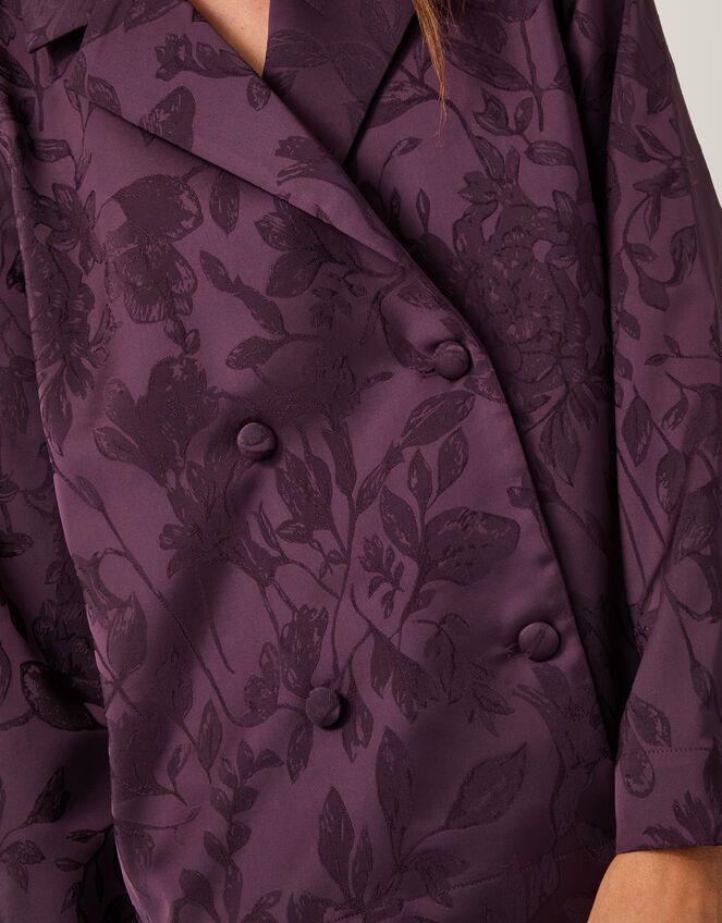 Rory Floral Satin Blazer, Purple (PURPLE), large