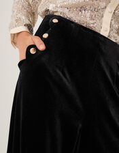 Vera Wide Leg Velvet Trousers, Black (BLACK), large
