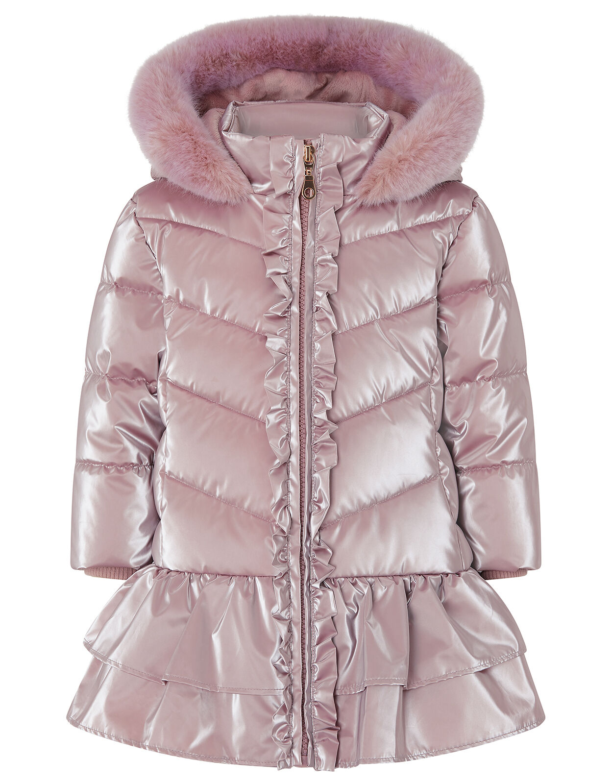Girls pink metallic coat shop