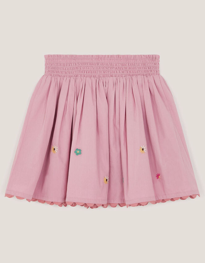 Fairytale Embroidered Cotton Skirt, Purple (LILAC), large