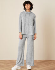 Lounge Marl Jersey Wide-Leg Joggers, Grey (GREY), large