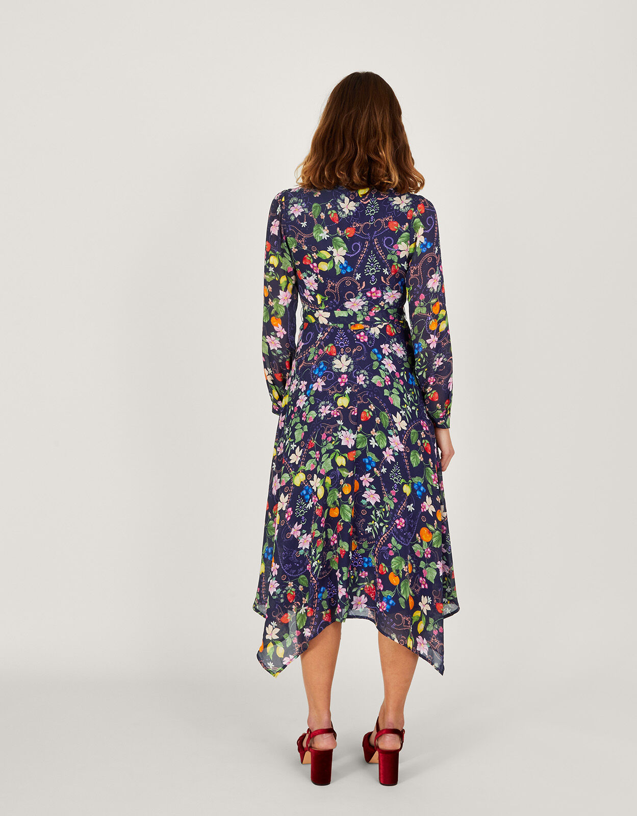 Freida Print Shirt Dress in Sustainable Viscose Blue Evening