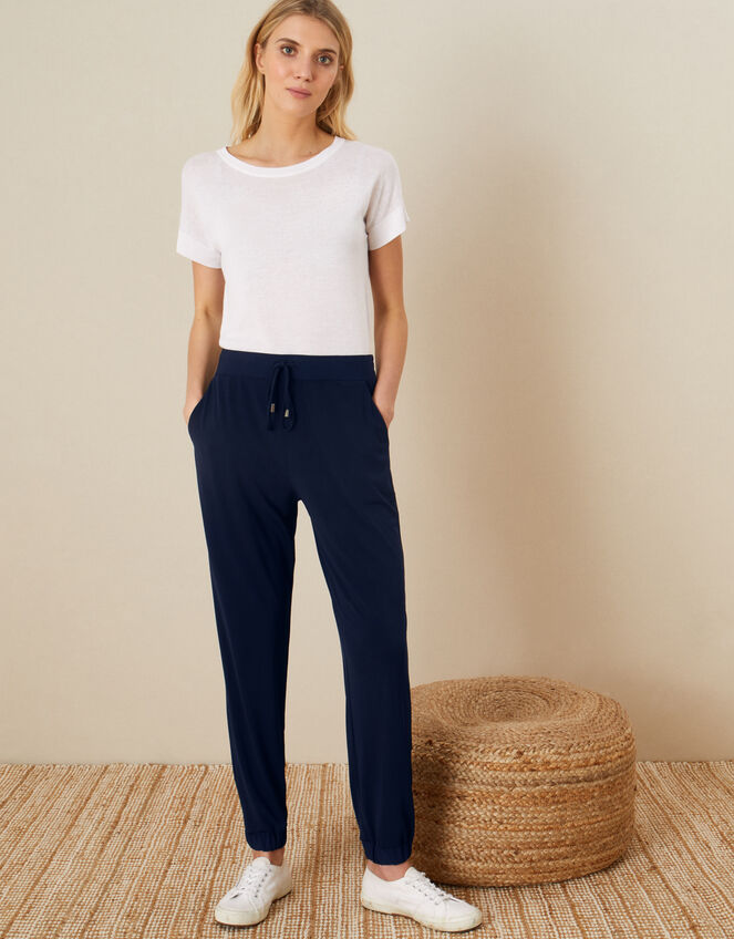 LOUNGE Nieve Jersey Joggers, Blue (NAVY), large