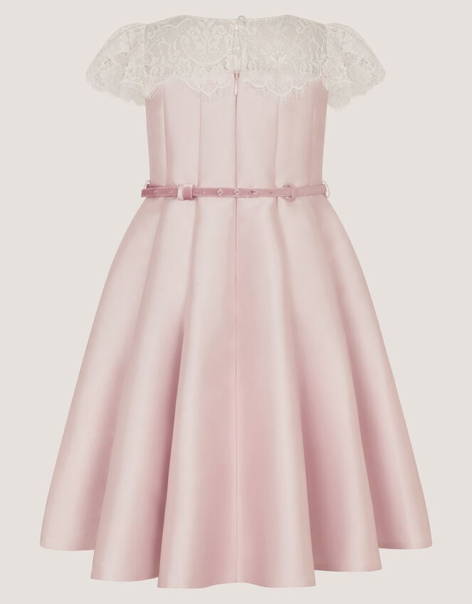 Angelina Lace Satin Party Dress, Pink (DUSKY PINK), large