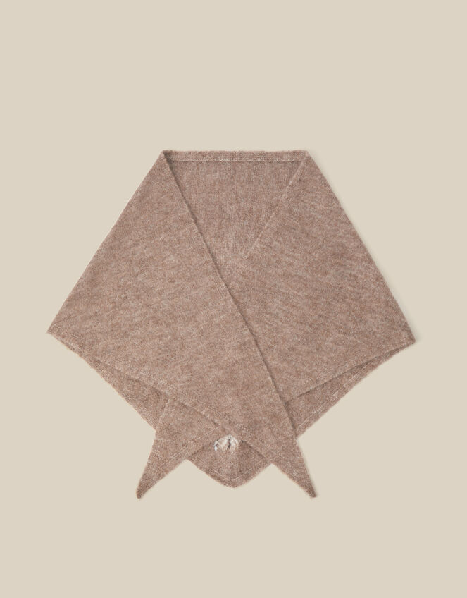 Flic Floral Embroidered Knitted Triangle Scarf, , large