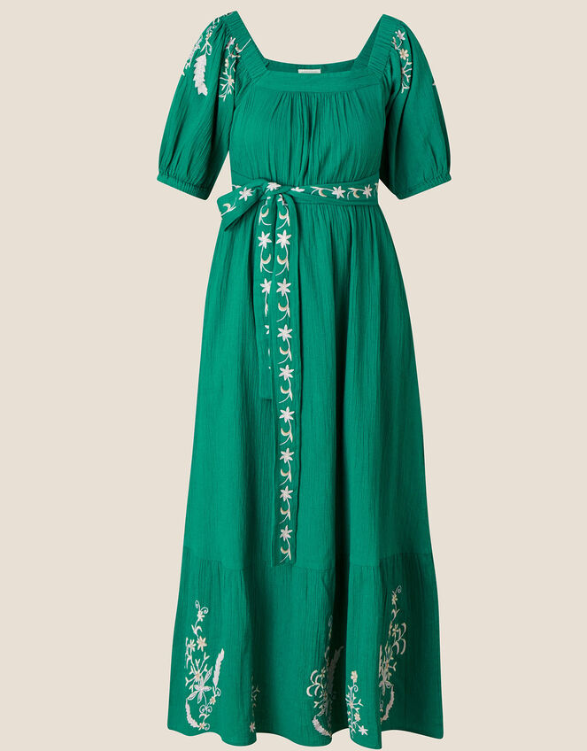 Double Faced Square Neck Embroidered Dress Green | Day Dresses ...