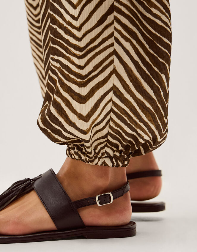 Pippa Animal Print Harem Trousers, Green (KHAKI), large