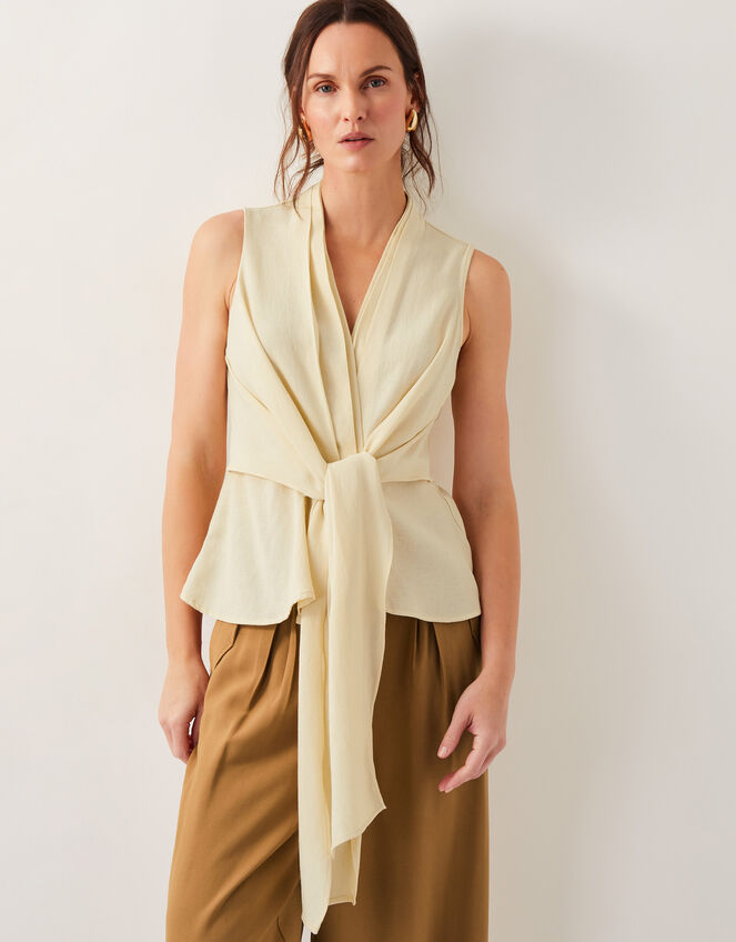 Jasmine Tie-Front Tank Top, Ivory (IVORY), large