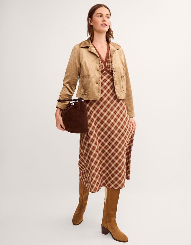 Sofia Faux Suede Jacket, Ivory (BLONDE), large