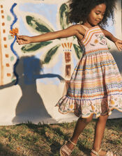 Monsoon x Charlie Taylor Print Tiered Dress, Ivory (IVORY), large