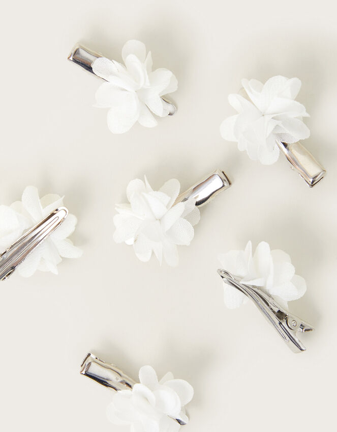 6-Pack Corsage Bridesmaid Hair Clips, Ivory (IVORY), large