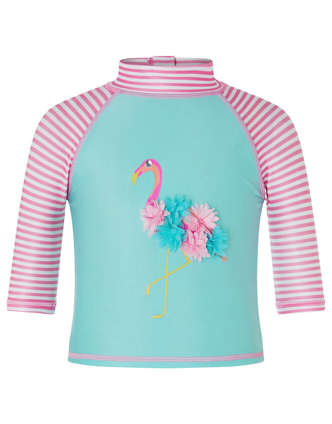 Baby Flamingo Sunsafe Two Piece Set with Recycled Polyester, Blue (TURQUOISE), large
