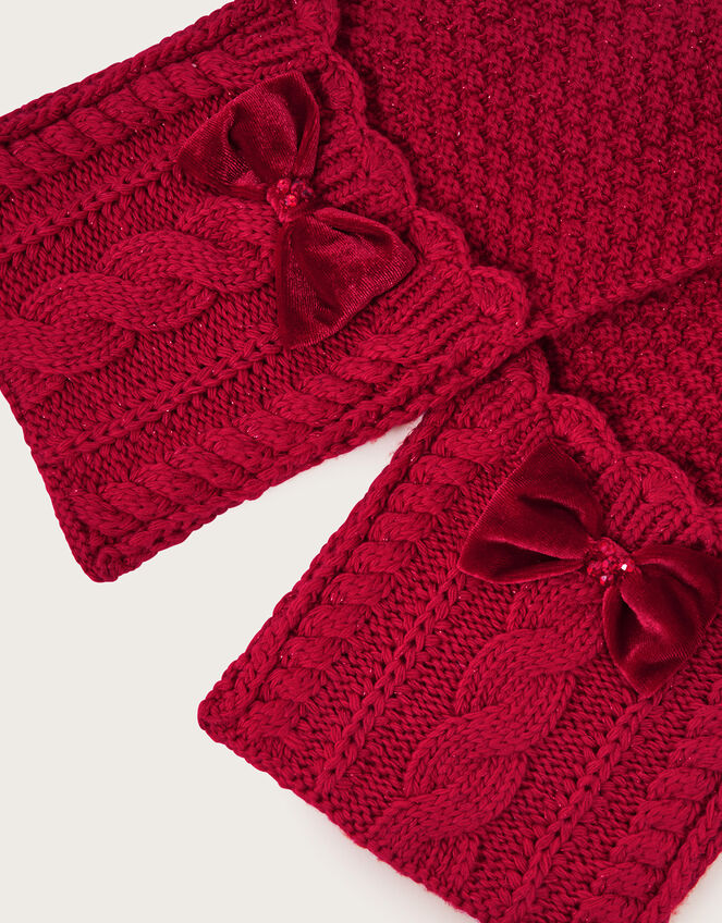 Velvet Bow Scarf, , large