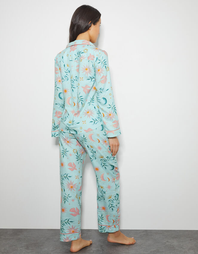 Celeste Celestial Print Pyjama Set, Teal (TEAL), large