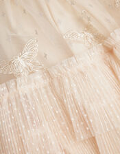 Anina Butterfly Ruffle Party Dress, Cream (CREAM), large
