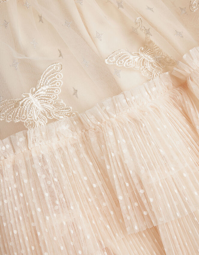 Anina Butterfly Ruffle Party Dress, Cream (CREAM), large