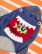 Shark Stripe T-Shirt , Orange (ORANGE), large