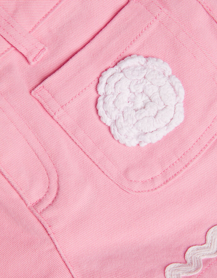 Floral Button Detail Front Pocket Shorts in Green (18mths-10yrs)