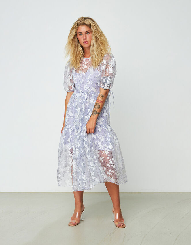 Crās Floral Mesh Dress, Purple (LILAC), large