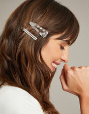 3-Pack Mix Diamante Hair Slides, , large