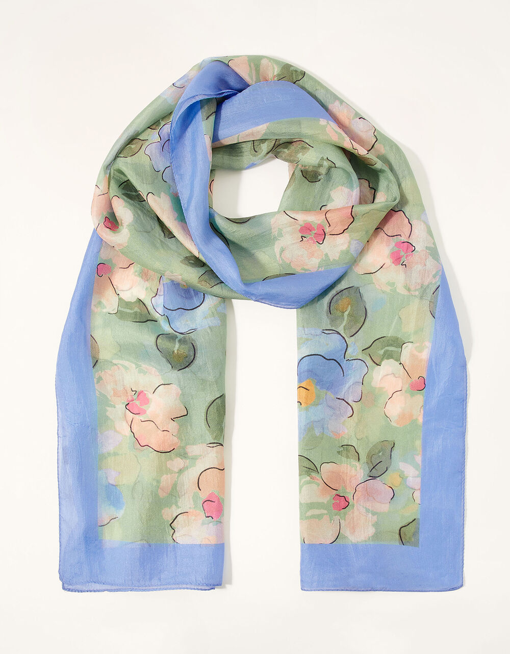 Women Women's Accessories | Floral Print Silk Scarf - HM22109