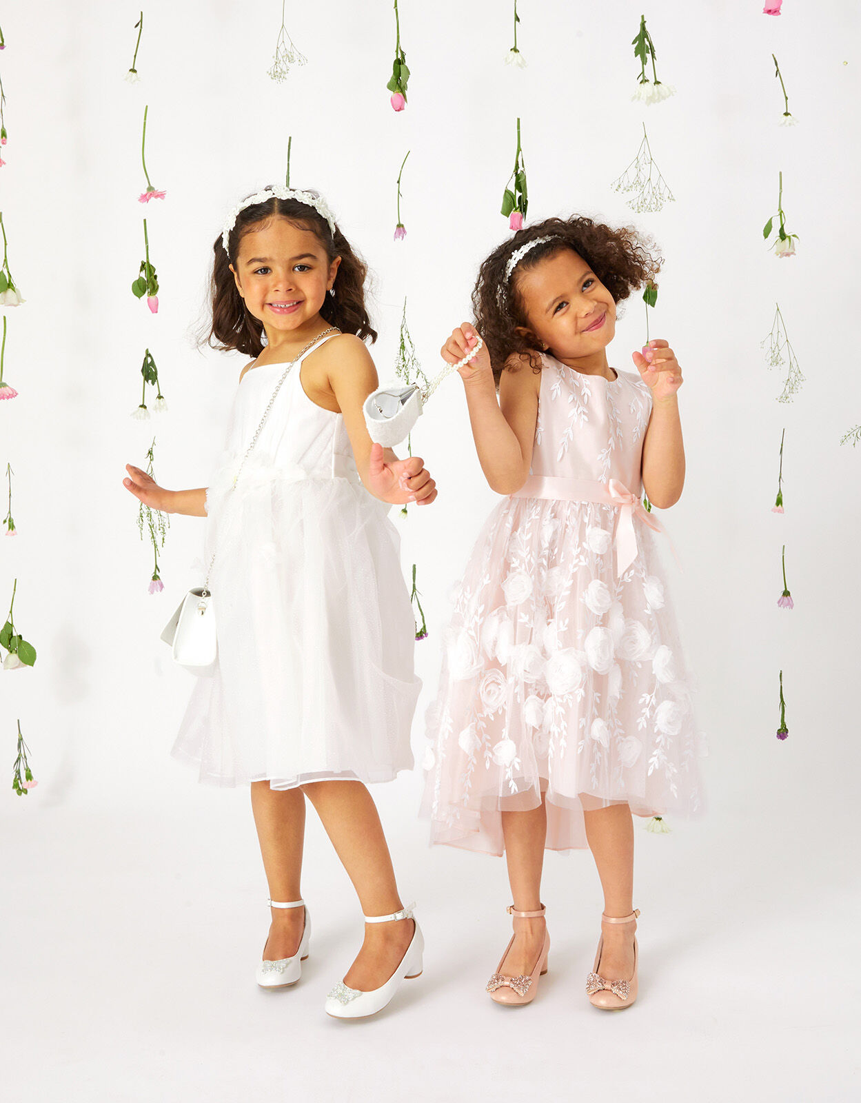 Blossom 3D Glitter Net Dress Ivory