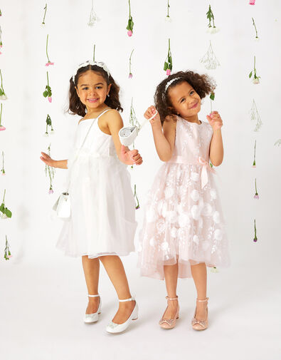 Blossom 3D Glitter Net Dress, Ivory (IVORY), large